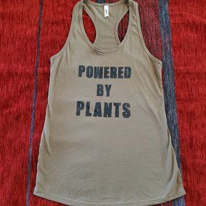NEW Powered by Plants! Tank Top Military Green M